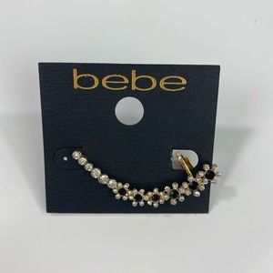 Bebe Black Gold Ear Cuff Earring